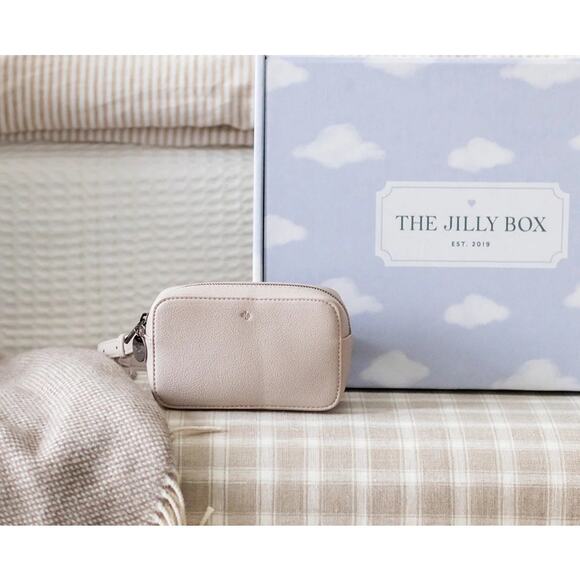 ELA for THE JILLY BOX Micro Belt Bag in Dove Pebble EUC Crossbody Vegan Leather - Picture 4 of 8